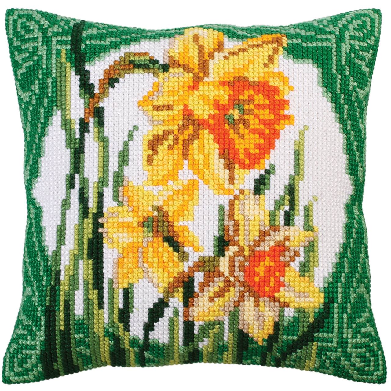RTO Collection D&#x27;Art Narcissus Stamped Needlepoint Cushion